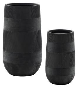Set dvou černých zahradních květináčů Kave Home Tival Ø 24/35 cm