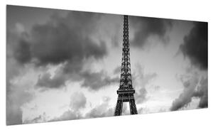 Obraz Eiffelovy věže a červeného auta (100x40 cm)