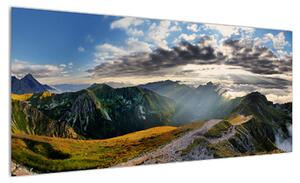 Obraz horské skalnaté krajiny (100x40 cm)