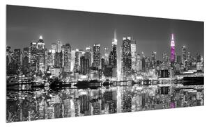 Černobílý obraz New Yorku (100x40 cm)