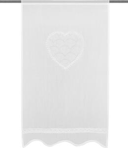 Home Wohnideen Záclona vitrážová s krajkou, batist, Corazon, Bílá Rozměr: 180 cm (V), 60 cm (Š)