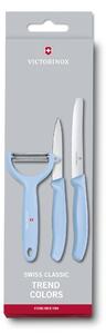 VICTORINOX Sada dvou nožů a škrabky Swiss Classic modrá