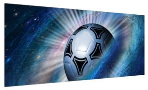 Obraz fotbalového míče ve vesmíru (100x40 cm)
