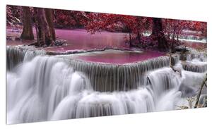 Obraz podzimních vodopádů (100x40 cm)