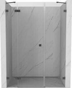Mexen Lunar, levé otočné sprchové dveře 120 cm, 8mm čiré sklo, broušený grafit profil, 834S-120-050-66-00-L