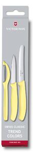 VICTORINOX Sada dvou nožů a škrabky Swiss Classic žlutá