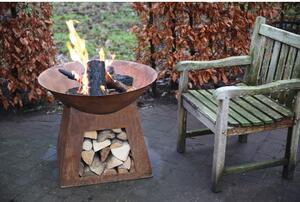 Kovové ohniště se zásobníkem na dřevo Esschert Design Camping