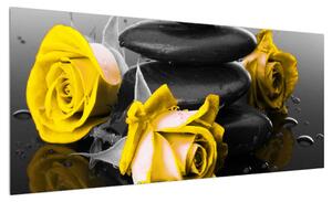 Obraz žlutých růží (100x40 cm)