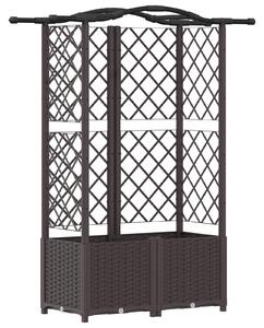 Vyvýšený záhon s treláží a střechou Hnědá 122 x 40 x 138 cm PP