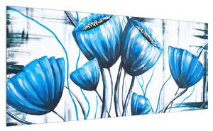 Obraz modrých makovic (100x40 cm)