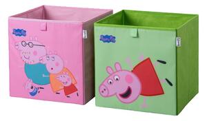 Úložný box s dětským motivem PEPPA PIG set 2 ks vel. 33x33x33 cm mix barev
