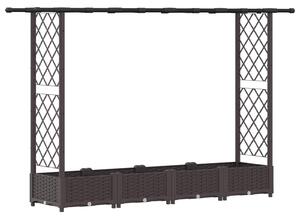 Vyvýšený záhon s treláží a střechou Hnědá 203 x 40 x 121 cm PP