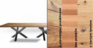 HOME22 Jídelní stůl JAKARTA z masivu a oceli Materiál: dub, Barva podnoží: bílá, délka desky: 180 cm