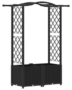 Vyvýšený záhon s treláží a střechou Černá 125 x 40 x 138 cm PP