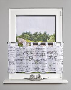 Home Wohnideen Záclona vitrážová, voál s tištěným textem, William, Černá a Bílá