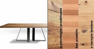HOME22 Jídelní stůl MILAN z masivu a oceli Materiál: dub, Barva podnoží: bílá, délka desky: 180 cm