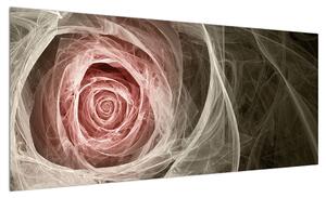 Abstraktní obraz růže (100x40 cm)