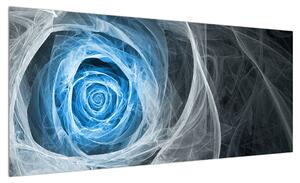 Abstraktní obraz modré růže (100x40 cm)
