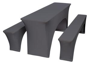 TENTino Elastický potah STANDARD na pivní set 220x50 - 220x70 cm Barva ubrusu: TMAVĚ ŠEDÁ / ANTRACIT