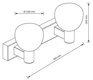 Koupelnové nástěnné svítidlo POLA 2xG9/5W/230V IP44 černá/čirá