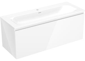 Mexen Orio, koupelnová skříňka 120 cm s umyvadlem Vela, 1 zásuvka, bílá lesklá, 91A10-12047-1-BF00-W23M00