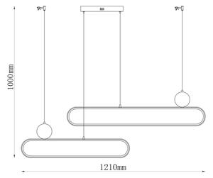 LED Lustr na lanku FLORENTYNA LED/48W/230V 4000K černá/béžová