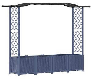 Vyvýšený záhon s treláží a střechou Šedá 204 x 40 x 138 cm PP