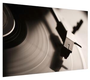 Detailní obraz gramofonové desky (100x70 cm)