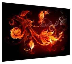 Obraz květů v ohni (100x70 cm)