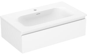Mexen Orio, koupelnová skříňka 80 cm s umyvadlem Vela, 1 zásuvka, bílá matná, 91A10-08023-1-BF01-W23M01