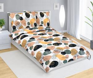 BELLATEX Povlečení bavlněné Hořčicová,Khaki,Bílá 140x220, 70x90 cm