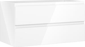 Mexen Orio, koupelnová skříňka 90 cm, 2 zásuvky, bílá lesklá, 91A10-09047-2-BFF00
