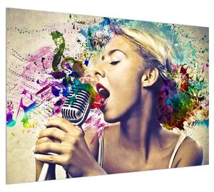 Moderní obraz zpěvačky (100x70 cm)