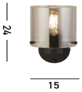 Searchlight 88912-1BK Nástěnné svítidlo SWEDEN BLACK kouřové sklo