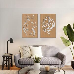 Dřevo života | Dřevěná dekorace na zeď LIŠKA | Rozměry (cm): 40x62 | Barva: Bílá