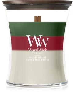 Woodwick Trilogy Holiday Garland vonná svíčka s dřevěným knotem 275 g