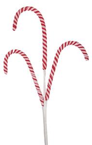 Červeno-bílá vánoční dekorace / zápich tři lízátky Candy Cane – 70 cm