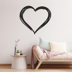 Dřevo života | Dřevěná dekorace srdce INK | Barva: Černá | Rozměry (cm): 60x54