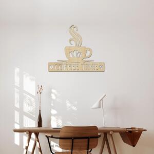 Dřevo života | Dřevěná dekorace COFFEE | Rozměry (cm): 40x34 | Barva: Bílá