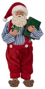 Vánoční postavička Santa Claus v červených kalhotách a papučích – 27 cm