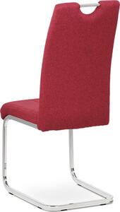 Autronic Pohupovací jídelní židle DCL-404 RED2, červená látka/chrom