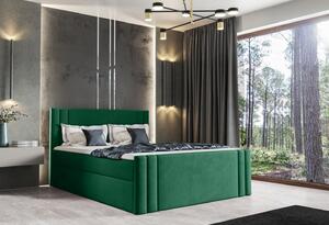 Boxspringová postel CELESTA - 180x200, zelená + topper ZDARMA