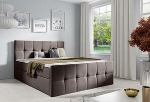 Manželská postel CHLOE - 180x200, hnědá + topper ZDARMA