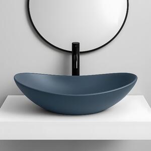 Rea Royal, umyvadlo na desku 615x355x155 mm, modrá matná, REA-U6373