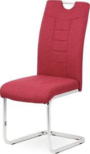Autronic Pohupovací jídelní židle DCL-404 RED2, červená látka/chrom