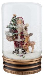Vánoční sněhová koule / sněžítko Santa Claus se sobem – 5x9 cm