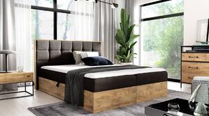 Boxspringová postel ALOIS 1 - 160x200, šedohnědá + topper ZDARMA