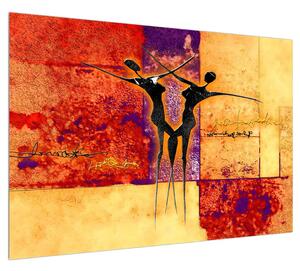 Abstraktní obraz dvou tanečníků (100x70 cm)