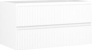 Mexen Rivel, koupelnová skříňka 90 cm, 2 zásuvky, drážkovaná, bílá matná, 91A20-09047-2-BFF01