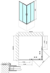 Polysan Carmen sprchový kout 90x90 cm čtvercový chrom lesk/průhledné sklo MD5116